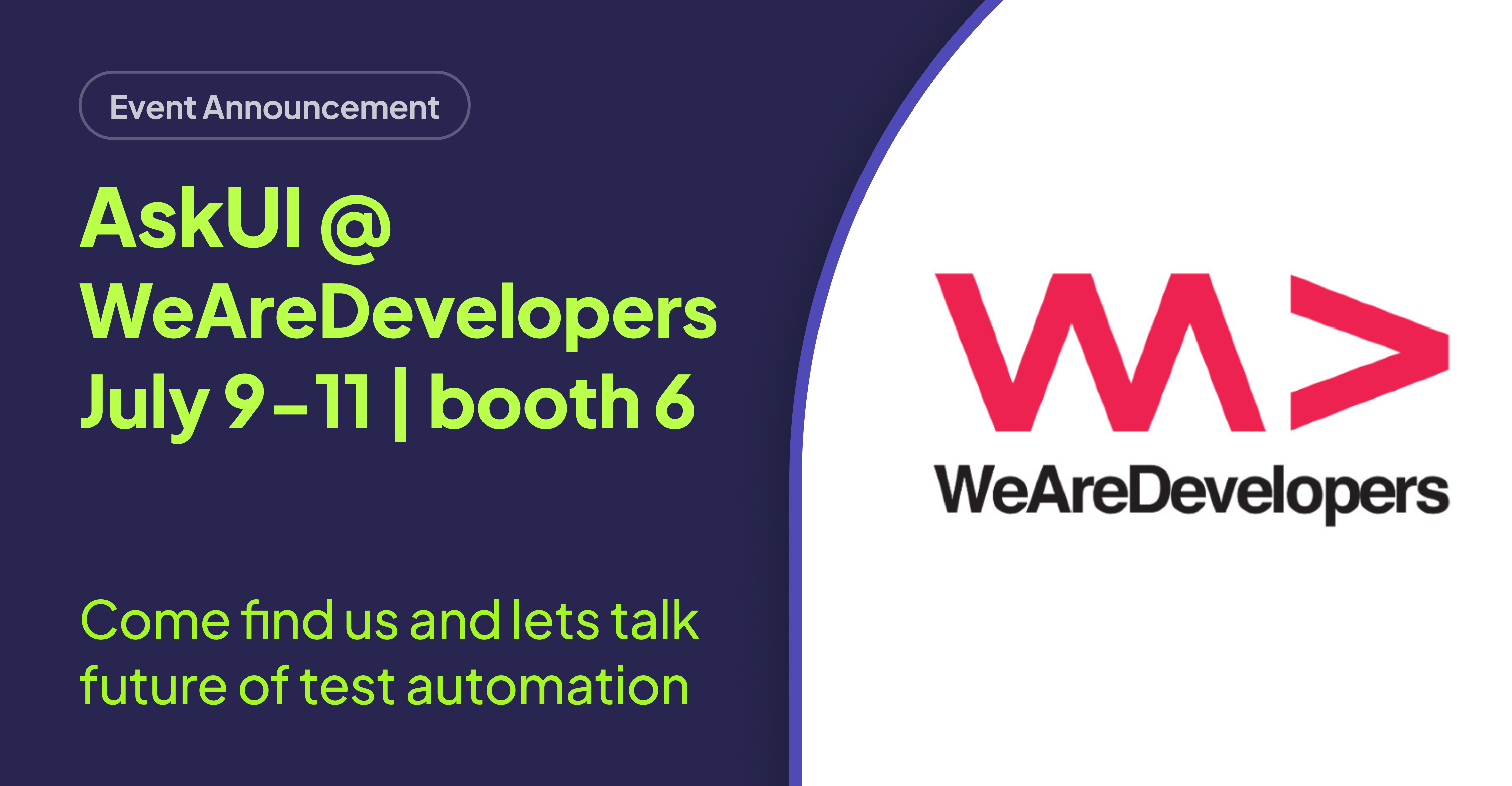 Meet AskUI at WeAreDevelopers World Congress 2025 – Booth 6!